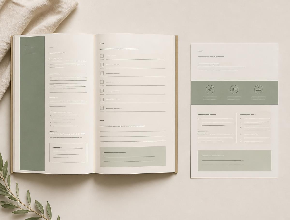 Workbook prompts and checklist pages
